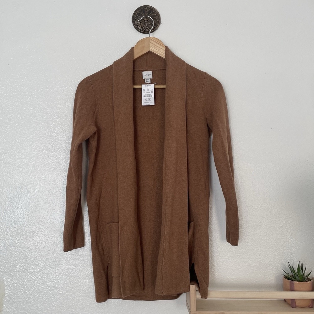 J.Crew Factory Women's NWT Chelsea Sweater Open Blazer, Heather Camel Petite XS